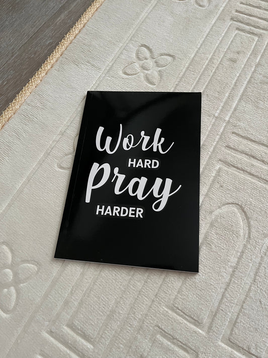 Notizheft A5 „Work hard pray harder“