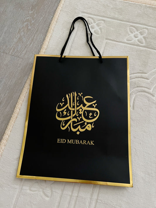 Geschenktüte „Eid Mubarak“ schwarz gold
