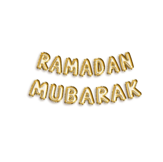 Luftballon Girlande „Ramadan Mubarak“ gold